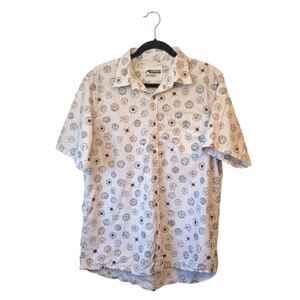 Mountain Khakis Relaxed Fit White Compass Motif Shirt